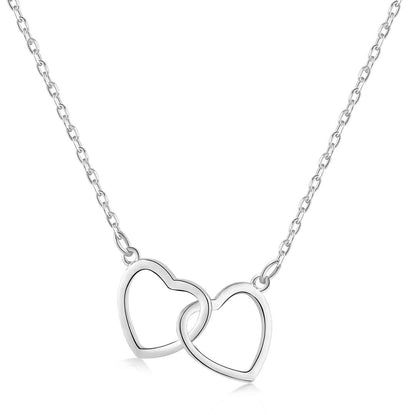 Sterling Silver Love Double Ring Necklace