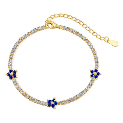 Sparkling Flower Shape Tennis Bracelet