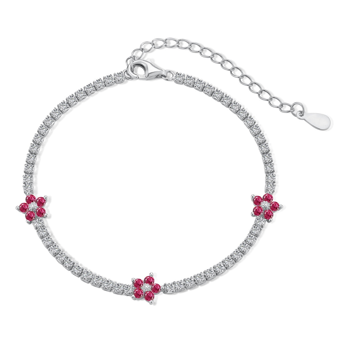 Sparkling Flower Shape Tennis Bracelet