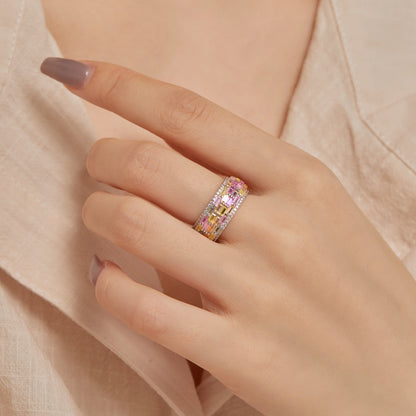 Radiant Colorful Radiant Cut Daily Ring