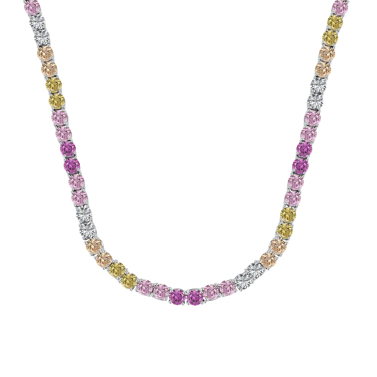 Delicate Colorful Tennis Necklace