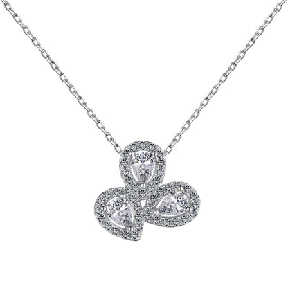 Elegant Flower Shape Pear Cut Necklace