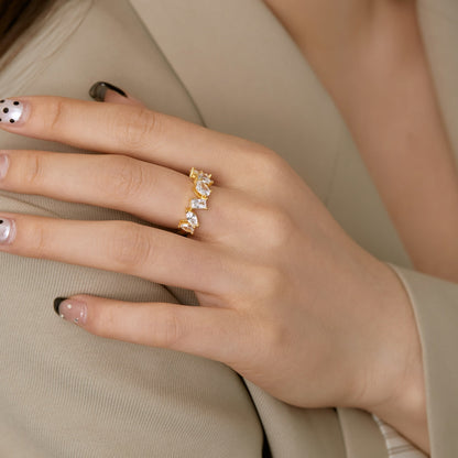 Delicate Multi Cut Ring