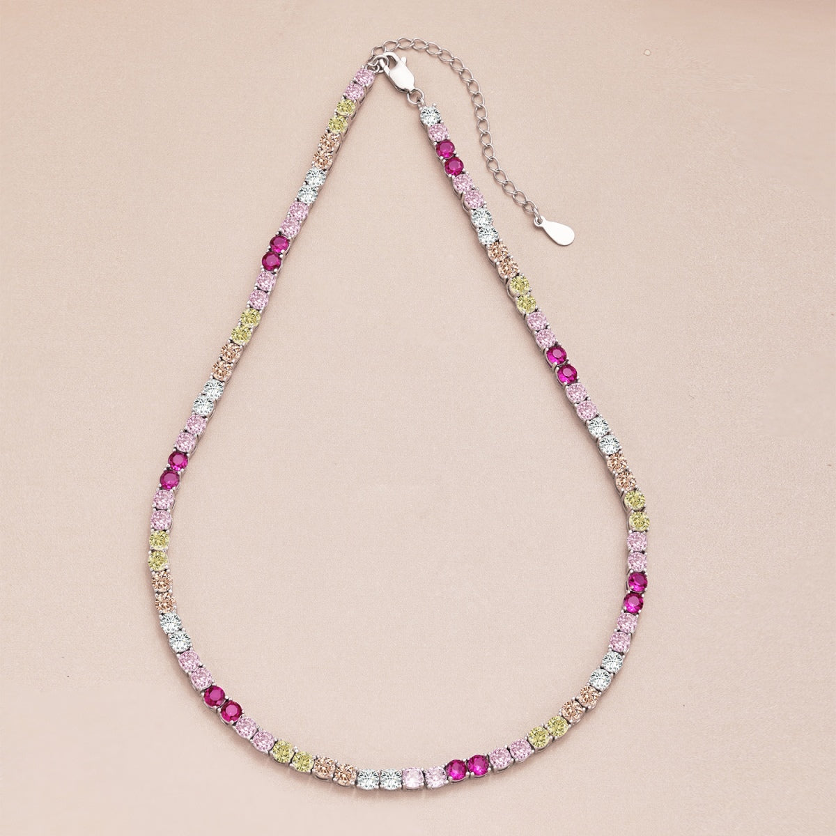 Delicate Colorful Tennis Necklace