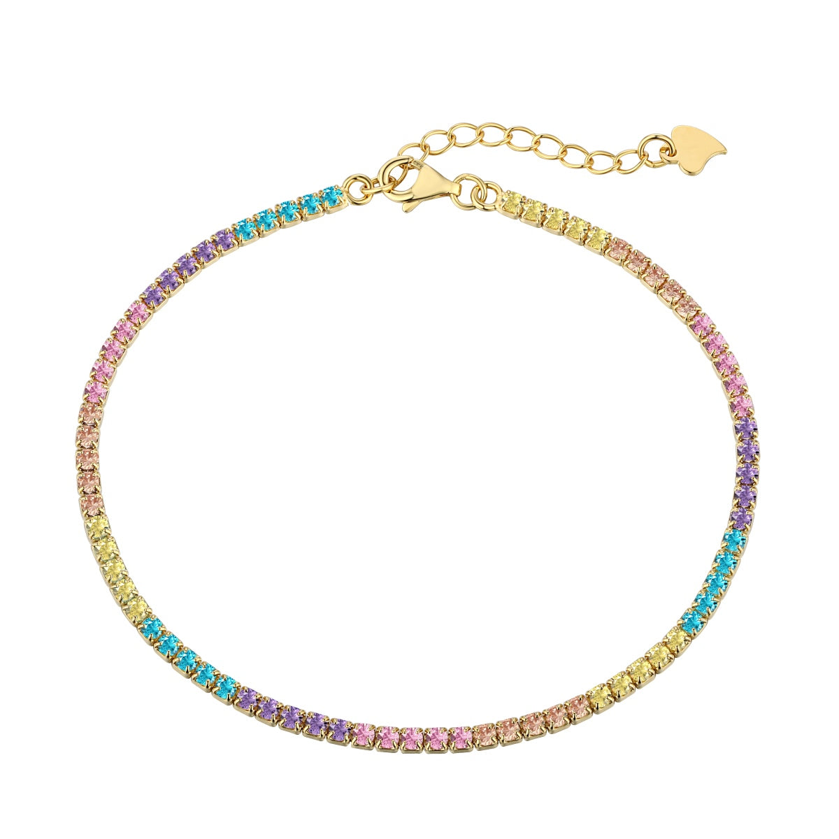 Dazzling Colorful Round Cut Daily Bracelet