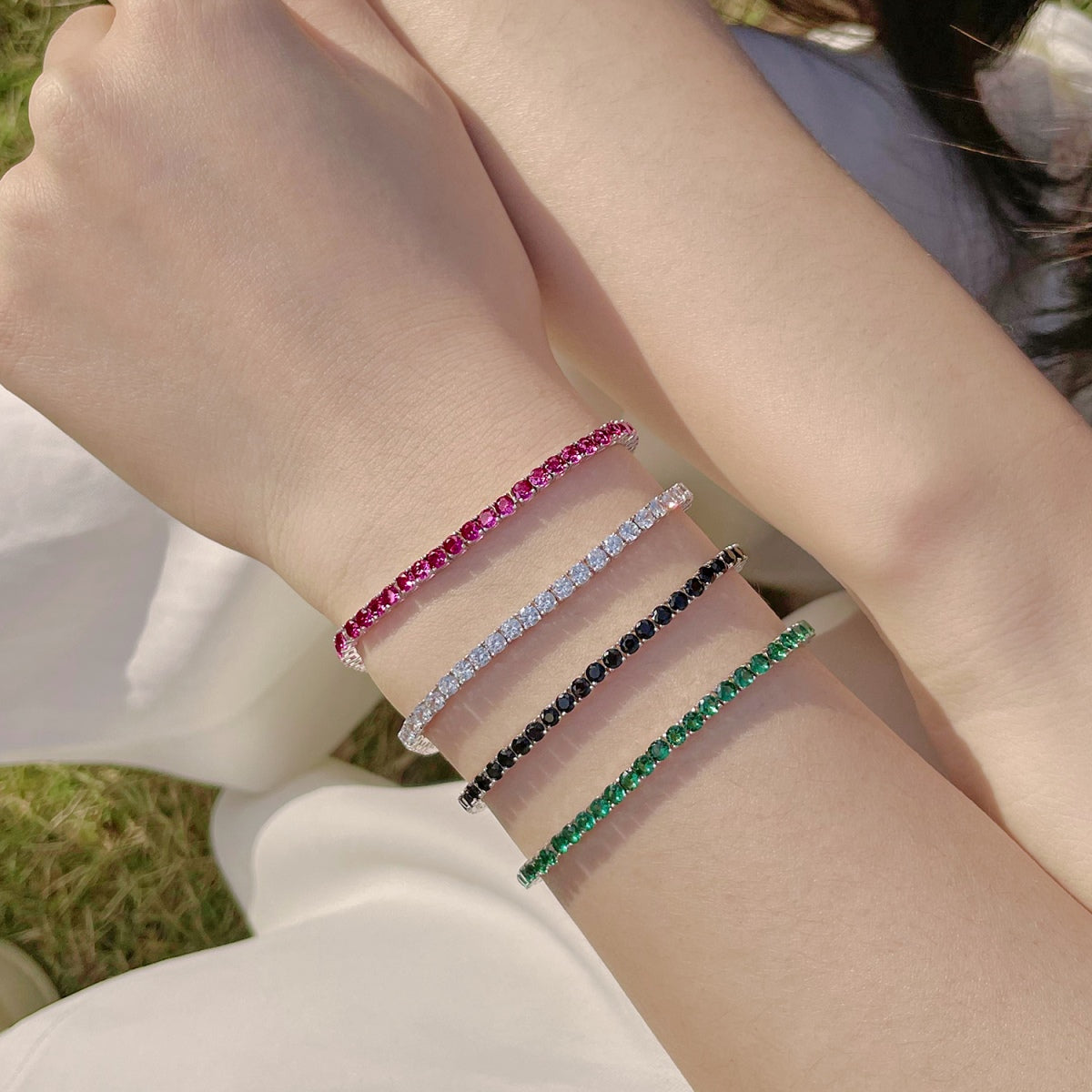 Radiant Colorful Round Cut Party Bracelet