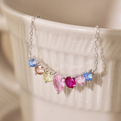 Dainty Colorful Heart Necklace