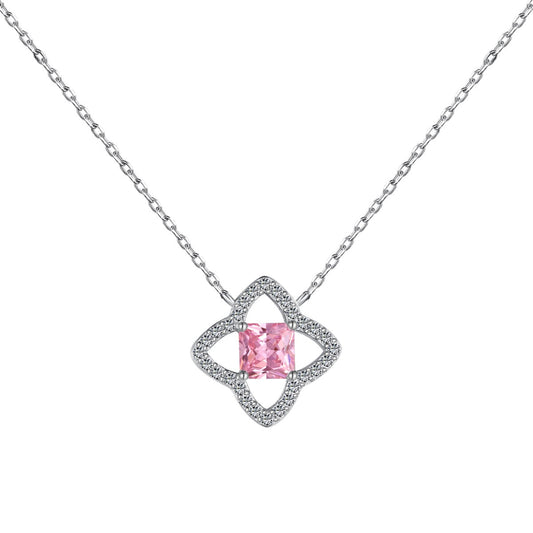 Exquisite Flower Shape Princess Cut Necklace