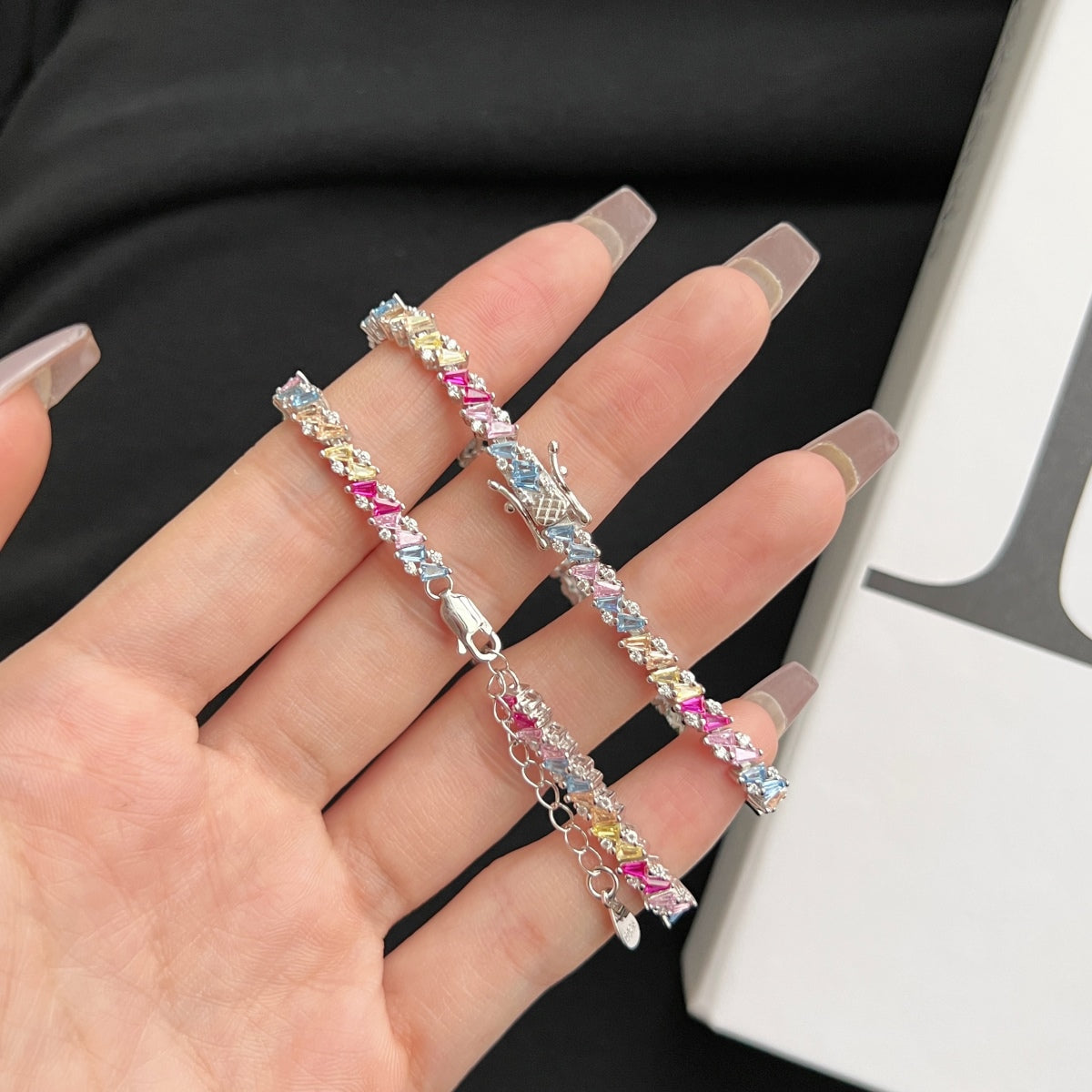 Ornate Sparkling Multi Cut Party Bracelet