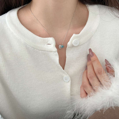 Dazzling Square & Heart Shape Necklace