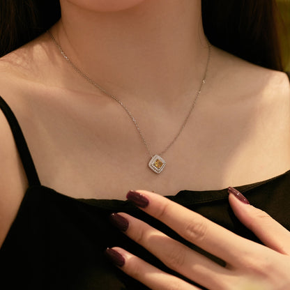 Sparkling Asscher Cut Necklace