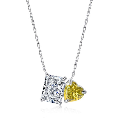 Dazzling Square & Heart Shape Necklace