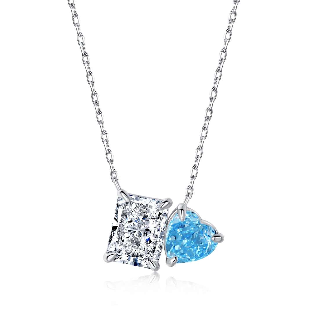 Dazzling Square & Heart Shape Necklace