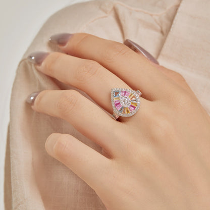 Elegant Colorful Water Drop Shape Banquet Ring