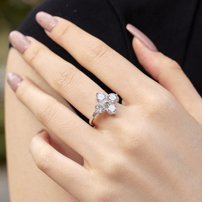 Four-Leaf Clover Eight-Pointed Star Ring