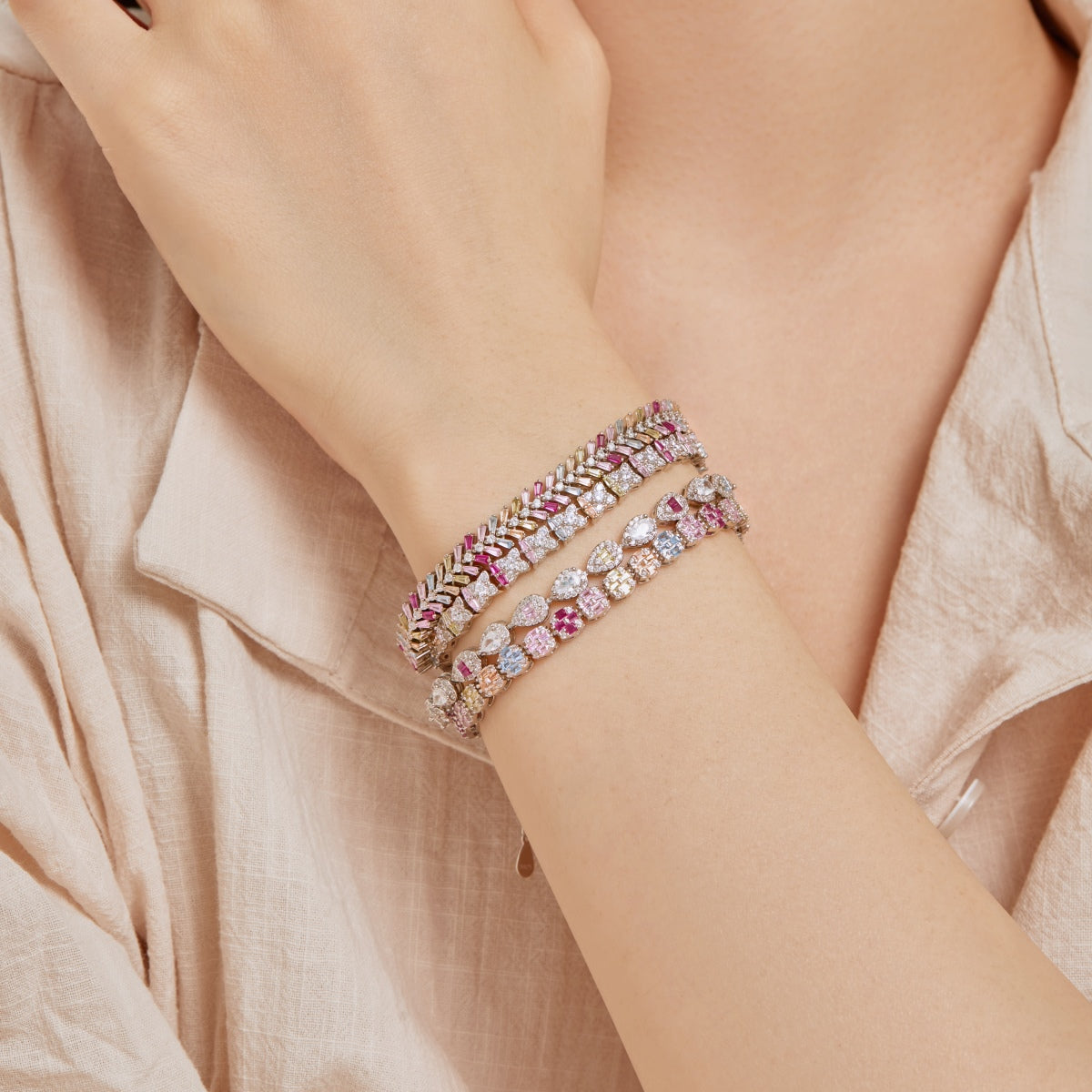 Dainty Radiant Emerald Cut Daily Bracelet