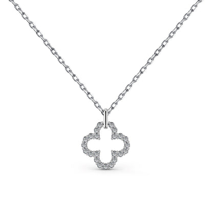 Four-Leaf Clover Hollow Design Exquisite Necklace