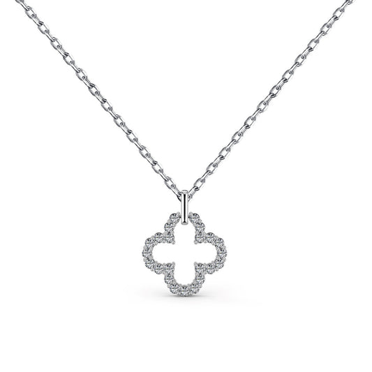 Four-Leaf Clover Hollow Design Exquisite Necklace