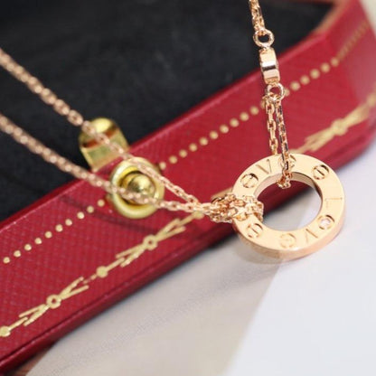 [Topon Jewelry]LOVE NECKLACE ADJUSTABLE ROSE GOLD 2 DIAMOND