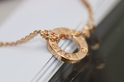 [Topon Jewelry]LOVE NECKLACE ADJUSTABLE ROSE GOLD 2 DIAMOND