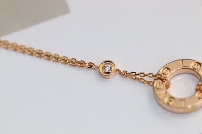 [Topon Jewelry]LOVE NECKLACE ADJUSTABLE ROSE GOLD 2 DIAMOND