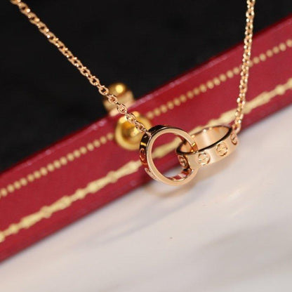 [Topon]LOVE NECKLACE PINK GOLD AND SILVER