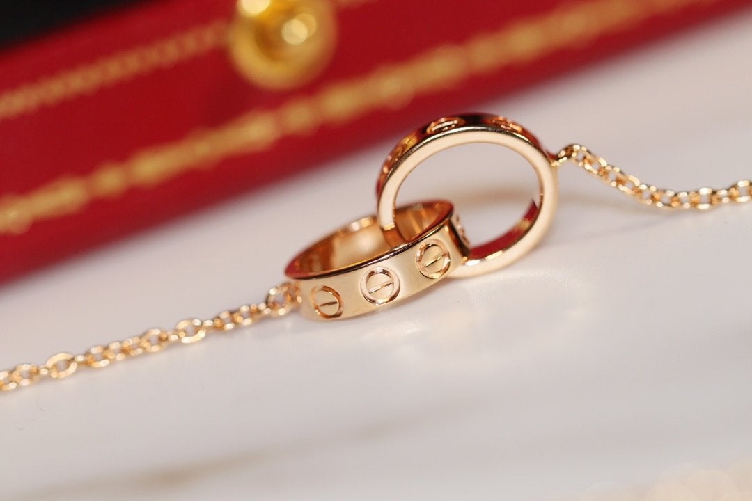 [Topon Jewelry]LOVE NECKLACE PINK GOLD AND SILVER