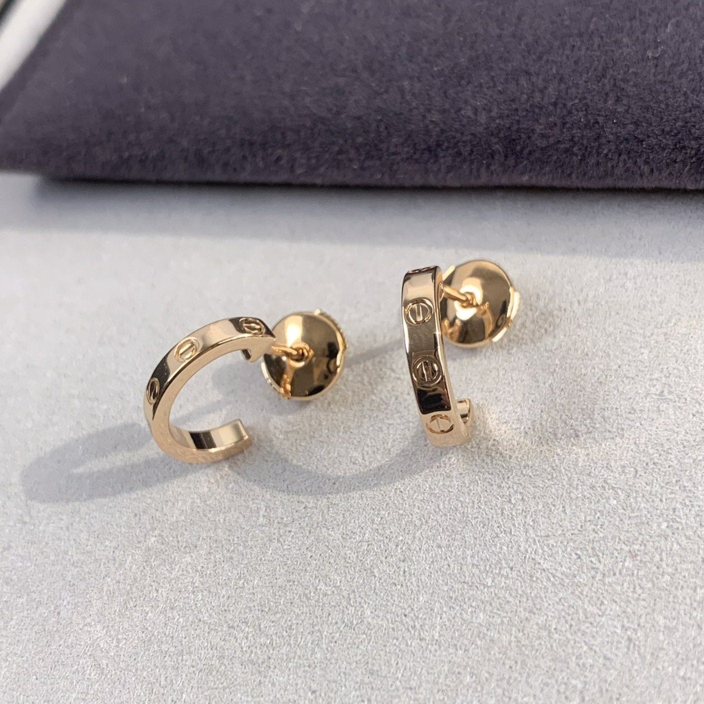 [Topon Jewelry]LOVE EARRINGS 2.65MM PINK GOLD