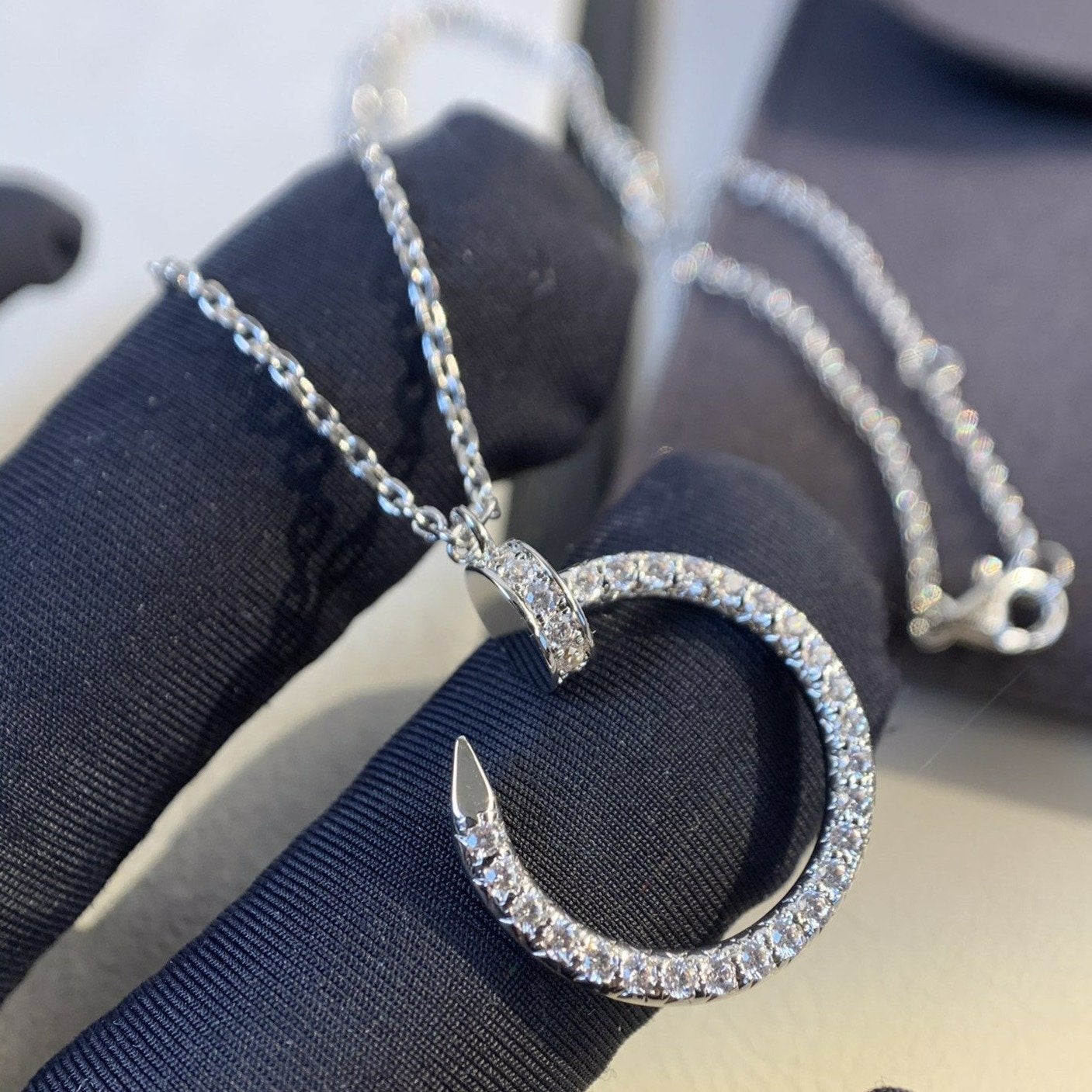 [Topon Jewelry]JUSTE NECKLACE SILVER DIAMONDS