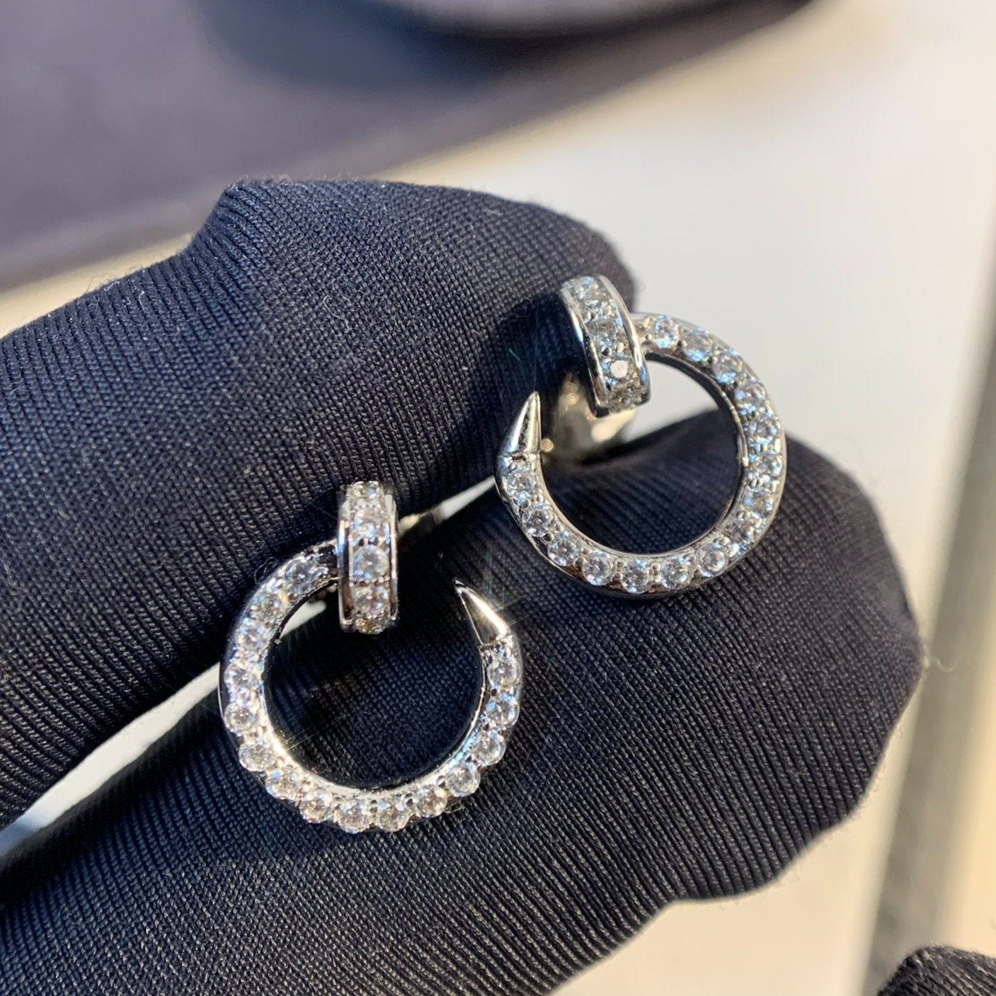 [Topon Jewelry]JUSTE EARRINGS SILVER DIAMONDS