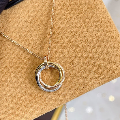 [Topon Jewelry]TRINITY NECKLACE SILVER GOLD PINK GOLD DIAMONDS