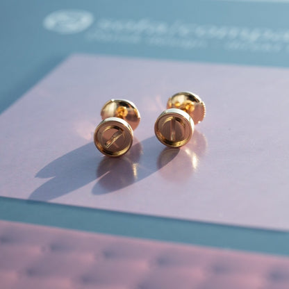 [Topon Jewelry]LOVE EARRINGS PINK GOLD 10MM