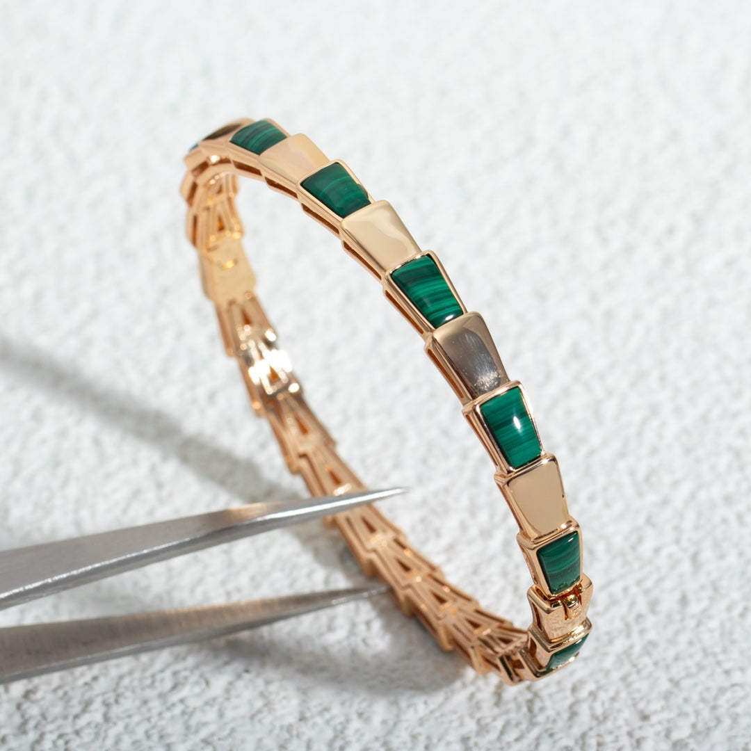 [Topon Jewelry]SERPENTI BRACELET PINK GOLD MALACHITE