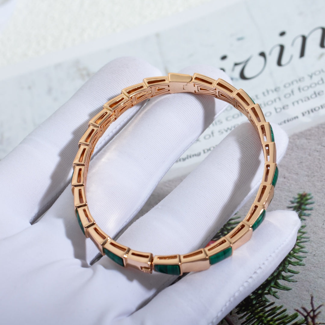 [Topon Jewelry]SERPENTI BRACELET PINK GOLD MALACHITE