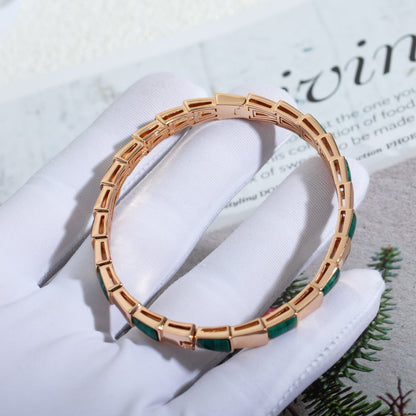 [Topon Jewelry]SERPENTI BRACELET PINK GOLD MALACHITE