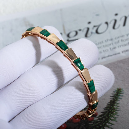 [Topon Jewelry]SERPENTI BRACELET PINK GOLD MALACHITE