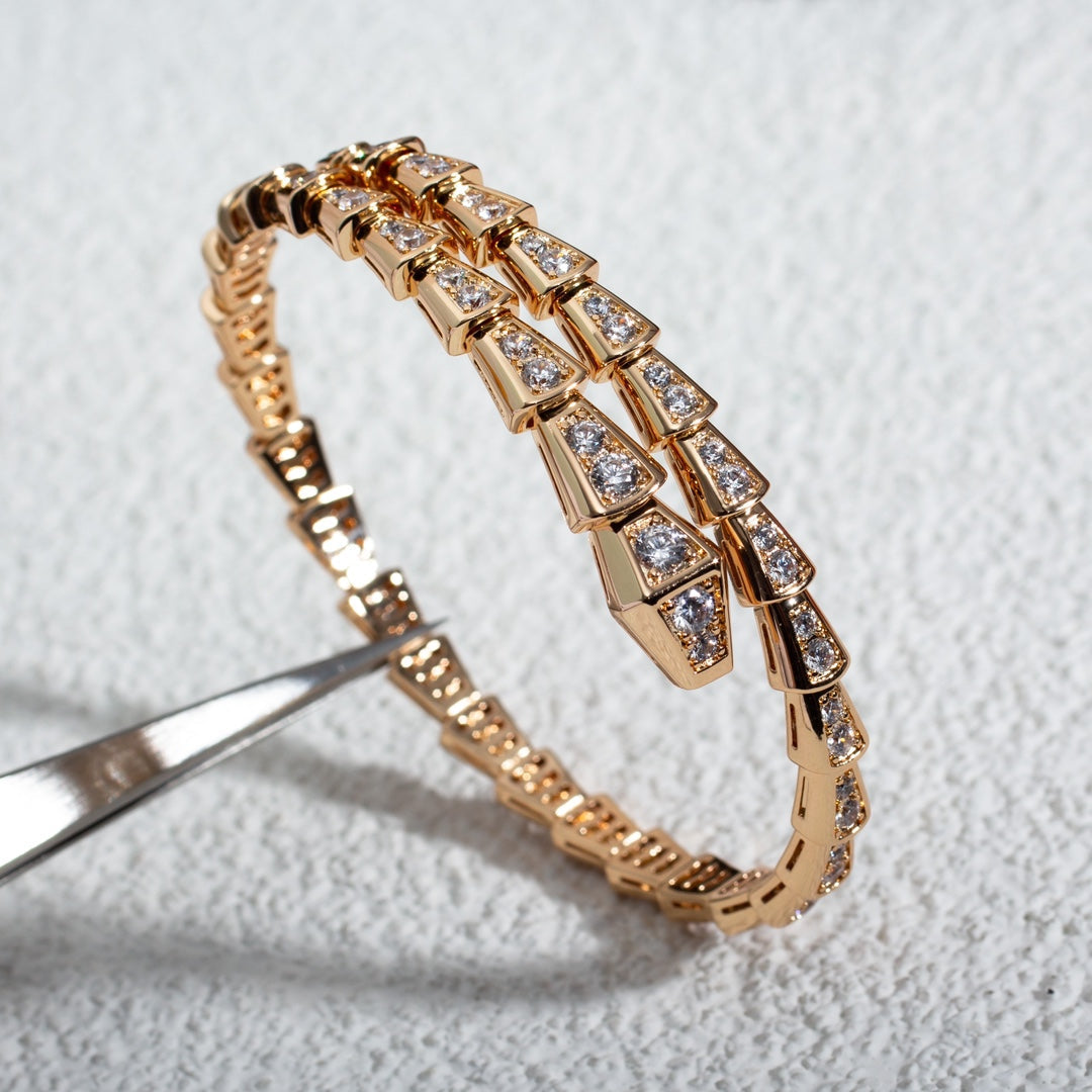 [Topon Jewelry]SERPENTI BRACELET 6.8MM PINK GOLD DIAMOND