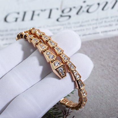 [Topon Jewelry]SERPENTI BRACELET 6.8MM PINK GOLD DIAMOND