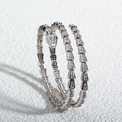 [Topon Jewelry]SERPENTI BRACELET SILVER DIAMOND DOUBLE ROW