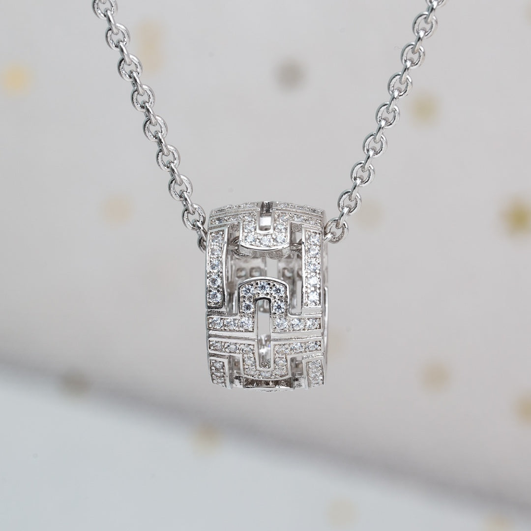 [Topon Jewelry]PARENTESI NECKLACE SILVER DIAMOND