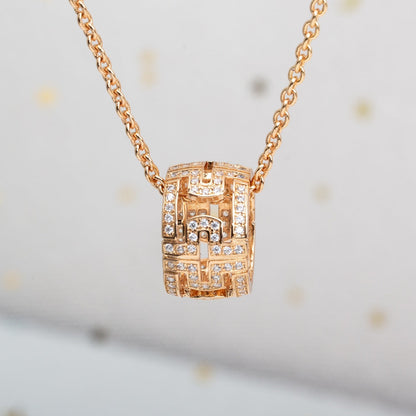 [Topon Jewelry]PARENTESI NECKLACE PINK GOLD DIAMOND