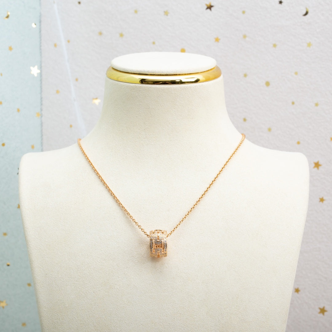 [Topon Jewelry]PARENTESI NECKLACE PINK GOLD DIAMOND