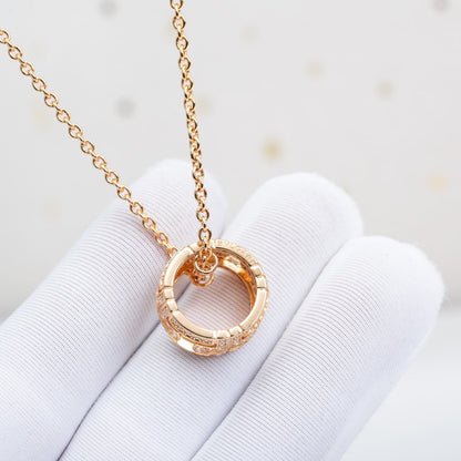 [Topon Jewelry]PARENTESI NECKLACE PINK GOLD DIAMOND