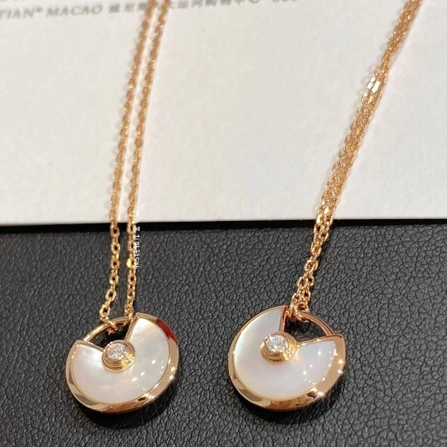 [Topon]AMULETTE ROSE GOLD MOP NECKLACE