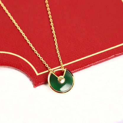 [Topon Jewelry]AMULETTE GOLD MALACHITE NECKLACE