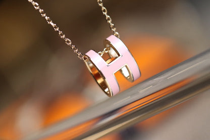 [Topon Jewelry]POP H PEDANT PINK GOLD