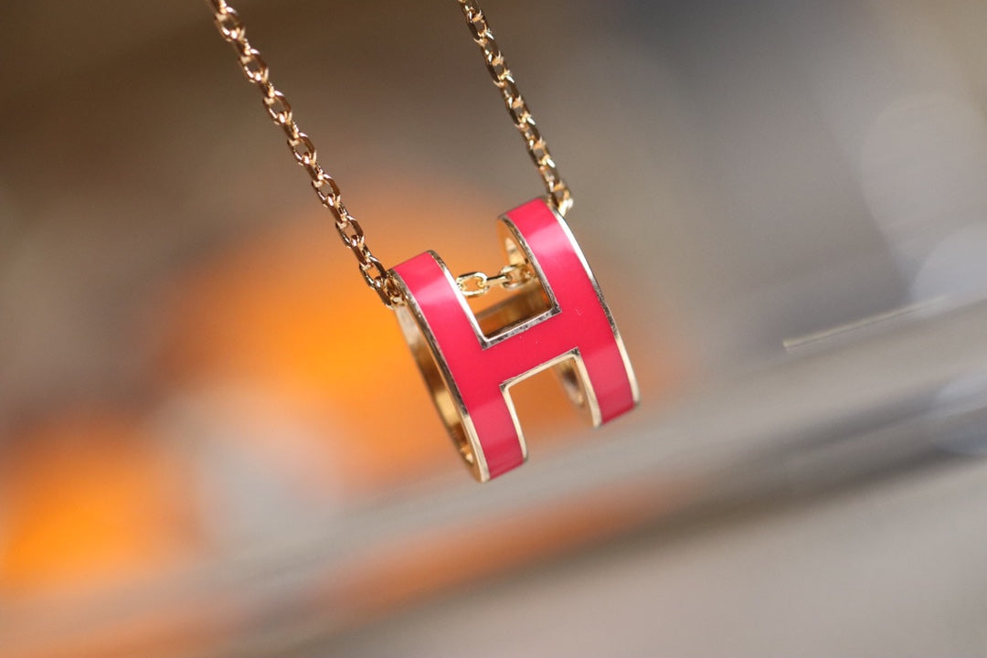 [Topon Jewelry]POP H PEDANT PINK GOLD