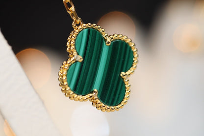 [Topon Jewelry]CLOVER EARRINGS GOLD MALACHITE DIAMOND 3 MOTIF