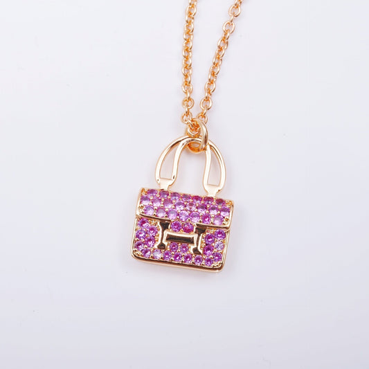 [Topon]CONSTANCE PEDANT PURPLE DIAMOND NECKLACE
