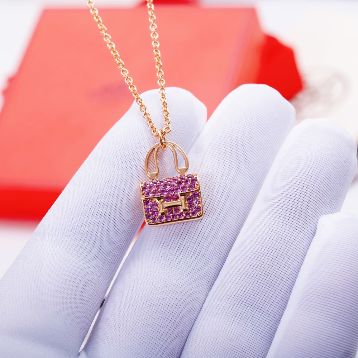 [Topon Jewelry]CONSTANCE PEDANT PURPLE DIAMOND NECKLACE